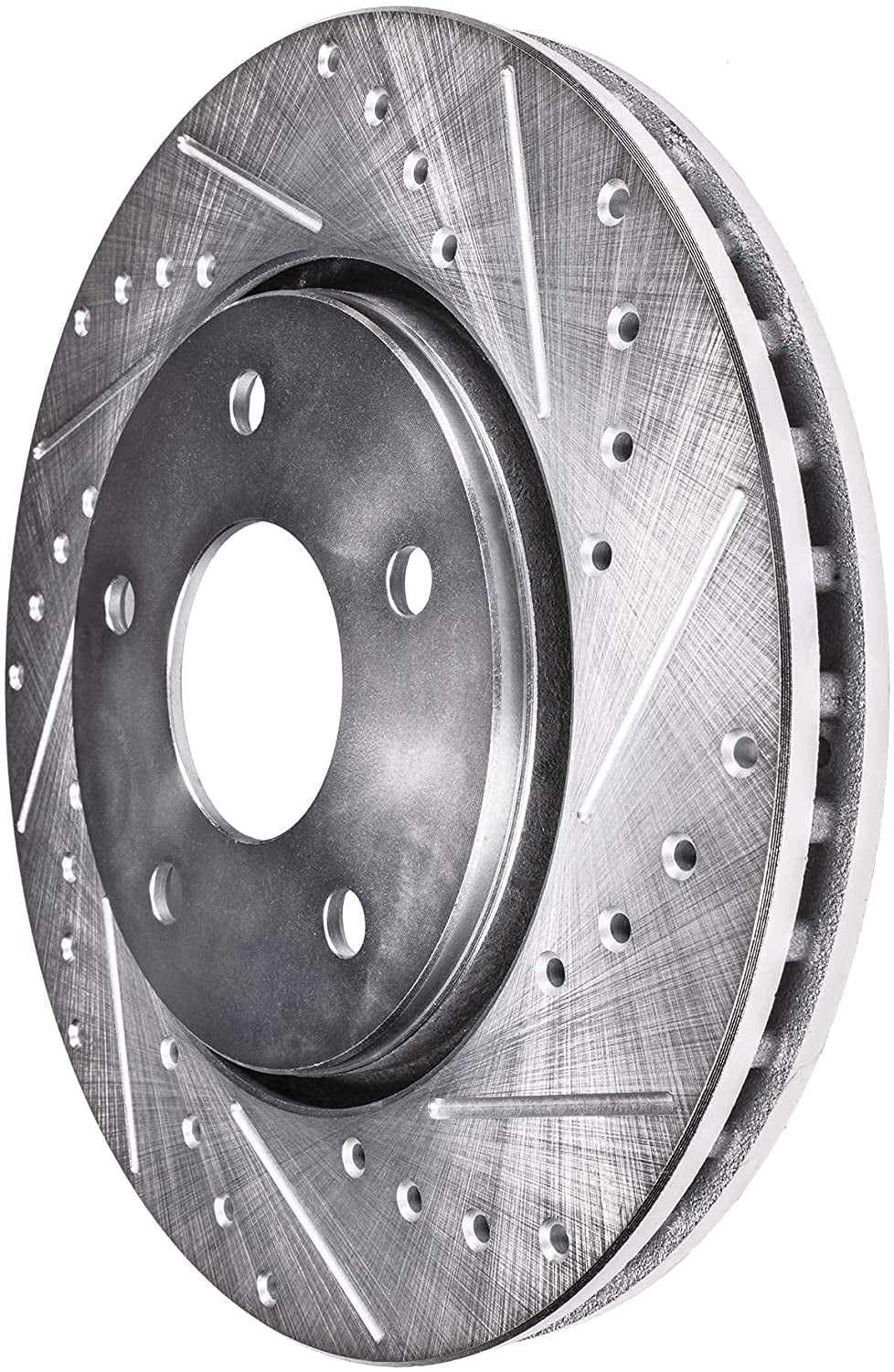 Detroit Axle - Front Brake Rotors for 2007-2013 Acura MDX,  2014-2020 RLX, 2010-2013 ZDX, 2009-2015 Honda Pilot, Drilled & Slotted Disc Brakes Rotor Replacement : 12.99" inch Rotor