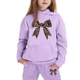 thumbnail image 4 of Byoo Leopard Bow Printing Sweatsuit Sets for Big Girls Pocket Pullover Hoody Sweatshirt Jogger Tracksuit Outfit Sport Cloth Set, 4 of 4