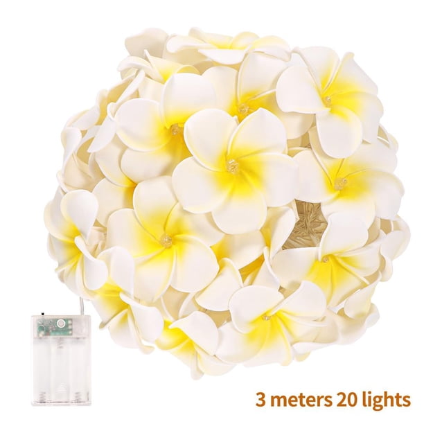 Flor De Simulación Guirnalda De Luces Led Plumeria Guirnalda Funciona Con Pilas 3 Modos De Luz 20 Lámpara Decorativa De Hada De Las Flores Led Para Jardín Patio Dormitorio Boda Fiesta Hogar Minnieouse HA027406-02