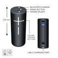 thumbnail image 6 of Ultimate Ears MEGABOOM 4 Portable Waterproof Bluetooth Speaker With Powerful 360-Degree Sound and Thundering Bass, Active Black, 6 of 7
