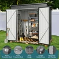 thumbnail image 6 of 6x4FT Outdoor Storage Shed,Lofka Metal Garden Shed with Lockable Doors for Backyard,Patio,Gray, 6 of 10