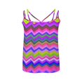 thumbnail image 4 of Tank Tops for Women Plus Size Sleeveless Round Neck Court Lock Casual Printed Camisole Tank Purple L, 4 of 5