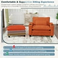 thumbnail image 5 of Lunale Oversized Lounge Chair & Ottoman Set - 45.5" Cloud Corduroy Accent Armchair with USB/Cup Holder for Modern Living/Bedroom, Orange Red, 5 of 8