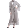 thumbnail image 3 of Abayas Robe Musulmane pour Femmes à Manches Longues Abaya Islamique Aïd Dubaï Caftan Robes Moyen-Orient Robe de Prière Robe en Mousseline, 3 of 7