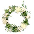 thumbnail image 2 of Matsuzay Guirnalda de flores artificiales para puerta TureClos, decoración de simulación, de flores para fiesta de boda, adorno para el guirnaldas blanco 40cm, 2 of 6