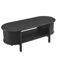 thumbnail image 4 of Modway Cadence Moderne Mi-Siècle Capuchons de Pieds Réglables Table Basse Ovale en Bois, Noir, 4 of 9