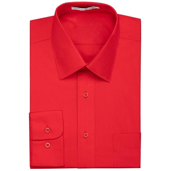 Modena Mens Slim Fit Long Sleeve Solid Dress Shirt Colors