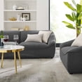 thumbnail image 5 of Armchair and Sofa Set, Fabric, Dark Grey Gray, Modern Contemporary Urban Design, Living Lounge Room Hotel Lobby Hospitality, 5 of 10