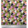 thumbnail image 1 of Soimoi Poly Georgette Fabric Check & Toucan Bird Print Sewing Fabric Yard 42 Inch Wide, 1 of 3