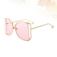 thumbnail image 6 of Worgeous Fashion Metal Sunglasses Creative Eyeglasses Decorative Party Glasses Women Eyewear (Golden, Transparent Pink Lens), 6 of 8