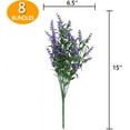 thumbnail image 2 of Babibeauty 8 Bundles Artificial Lavender Flowers Outdoor Fake Flowers for Decoration UV Resistant No Fade Faux Plastic Plants Garden Porch Window Box Dcor (Purple), 2 of 7