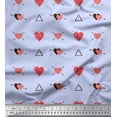 thumbnail image 1 of Soimoi Blue polyester Crepe Fabric Triangle & Arrow Heart Print Fabric by Yard 42 Inch Wide, 1 of 5