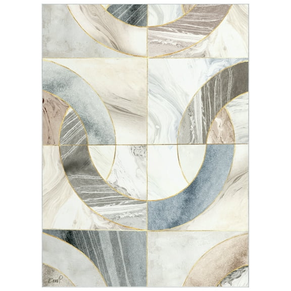 Mosaic Serenity Washable Geometric Art Area Rug size 8'x10', Power-loomed, Heavenly Softness with Non-Slipping Backing