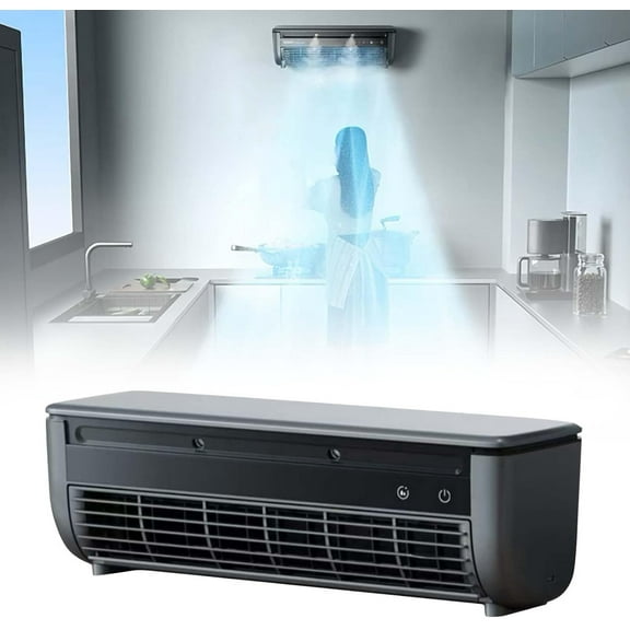 No Drilling Kitchen Wall Air Conditioner Fan,2025 New Wireless Charging Air Conditioner, Portable Wall Mounted Airs Conditioners for Kitchen Bedroom, Multifunctional Wall Air Conditione(Gray)
