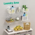 thumbnail image 3 of Wall Mounted Closet Shelves 2-Pack, 4ft x 12in White Wire Storage for Laundry Room, Closet, Basement, 3 of 5