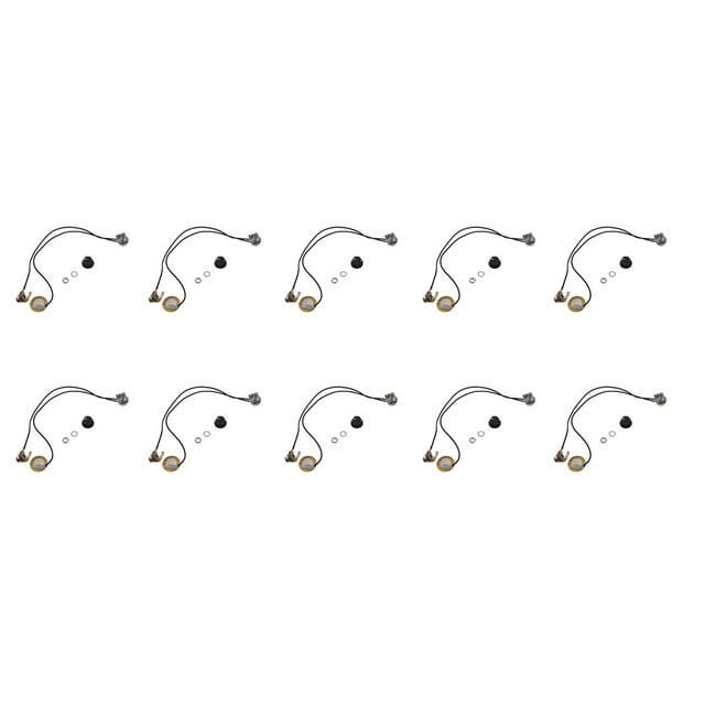 10piezas 27MM Guitar Pickup Piezo Transducer Amplificador Precableado con 6.35MM Salida Jack