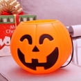 thumbnail image 7 of 2Pcs Halloween Pumpkin Bucket Portable Pumpkin Trick or Treat Candy Bucket Holder for Halloween Party Supplies (17cm, Orange), 7 of 7