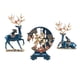 thumbnail image 1 of Estatuas de ciervos Pareja Figuras de renos Decorativas Sentadas De pie Ciervos nórdicos azul, 1 of 9