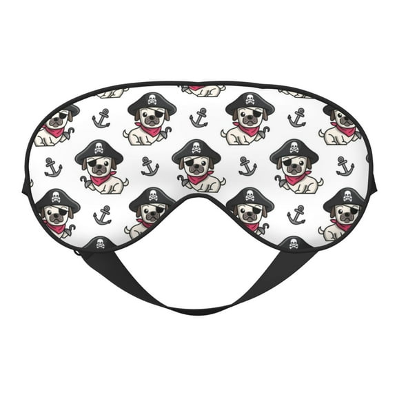 Eye Sleep Mask for Women Men - DOG IS WEARING PIRATE COSTUME Adjustable Soft Buckle Travel Eye Masks for Sleep Mask Blackout, Sleeping Mask for Women Men, Funny Blindfolds for Party Games