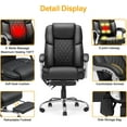 thumbnail image 5 of HOMREST 6-Point Massage Office Chair with Lumbar Support, Heated Executive Office Chair with Reclining Backrest, Computer Gaming Chair for Home Office, Black, 5 of 8