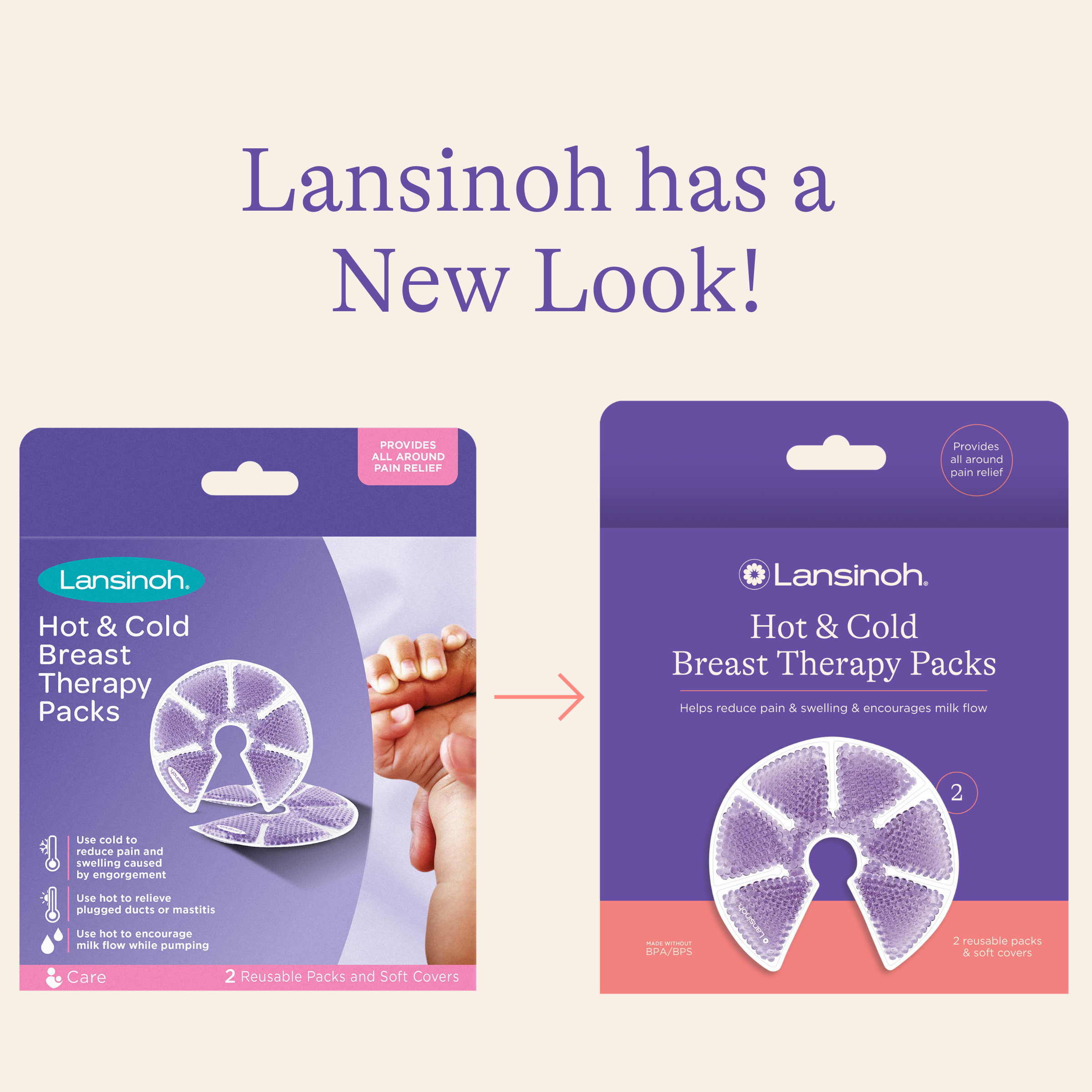 Lansinoh Hot & Cold Breast Therapy Packs with Covers, 2 Pack - image 3 of 13