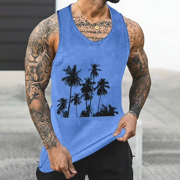 breaise Mens Quick Dry Tank Tops Moisture Wicking Mesh Lightweight T-Shirts Athletic Weightlifting Sleeveless Blue M Fashion deals