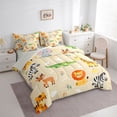 thumbnail image 3 of Homewish Cartoon Giraffe Zebra 7-Piece Twin Bedding Sets,Zoo Animal Lions Bedding Comforter Set,Wild Tiger Deer Crocodile Sheet Sets For Boys Kids,Breathable Home Decor Reversible, 3 of 8