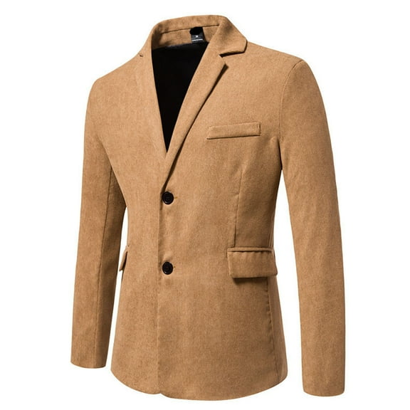 IROINNID Men's Blazer V-Neck Notch Lapel Long Sleeve Solid Color Leisure Suit Single Button Slim Fit Suit Jacket Blazer