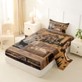 thumbnail image 2 of Castle Fairy Jungle Mountain Deer Twin Sheets 3pcs,Vintage Rustic Cabin Bedding,Natural Black Brown,1 Fitted Sheet, 1 Flat Sheet and 1 Pillowcase, 2 of 6