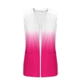 thumbnail image 5 of SZJXBUY Womens Summer Cardigan Lightweight Plus Size Color Block Open Front Casual Sleeveless Cardigans Dressy Gradient Loose Oversized Vests with Pockets Hot Pink,XXL, 5 of 5