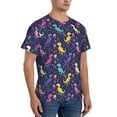 thumbnail image 2 of Vsdgher Colorful Dinosaur Print Men's Dry Fit Mesh Athletic Shirts Moisture Wicking Tennis T-Shirt Tops, 2 of 9