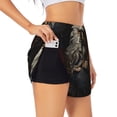 thumbnail image 3 of Lsque Noble Style Bald Eagle Printed Women's Running Shorts with Liner Pockets,Elastic Quick Dry Workout Athletic Gym Yoga Shorts,Womens High Waist Shorts-X-Large, 3 of 9