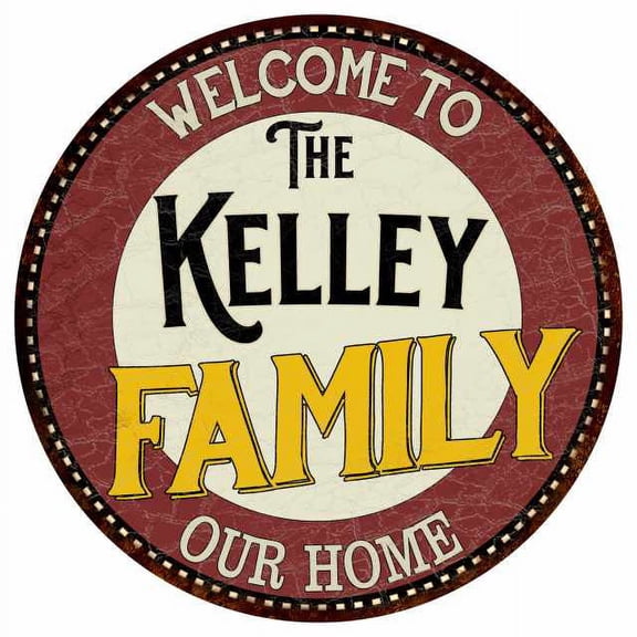 The Kelley Family 14" Round Metal Sign Kitchen Game Room Decor 100140038185