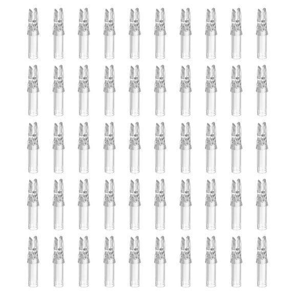 Archery Arrow Nocks 6.2mm 0.244" Insert Arrow Nock Replacement for Shooting, Transparent White, 50 Pack