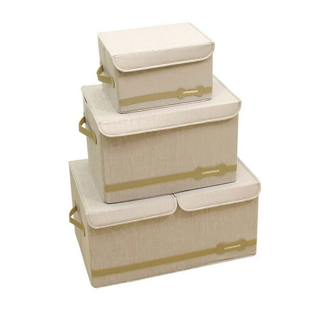 CUH Fabric Cube Storage Bins with Lids and Handles, Large Foldable