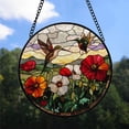 thumbnail image 2 of Hobby Christmas Gift - HummingBird Orange Flower Christmas Stained Glass Hanging Ornament - Modern Tree Decor, Christmas Gift for Mom, Dad, Friends, Family, 2 of 3