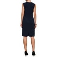 thumbnail image 3 of Women's Knee Length Pencil Dress Sleeveless V Neck 2025 Summer Office Work Bodycon Dresses S Navy Blue, 3 of 5