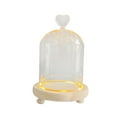 thumbnail image 4 of Cristal transparente Cloche Dome Cloche Dome Ornament Micro Landscape Holder Centerpieces Día de San Valentín Flor Cover Cloche de cúpula transparente 9x11cm Corazón Macarena Cúpula transparente, 4 of 8