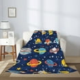 thumbnail image 2 of Rateoe Planets and Stars Pattern Flannel Throw Blanket, Ultra-soft Blanket for Bed, Couch, Car, Hypoallergenic Anti-pilling blanket-60"x50"(Vertical), 2 of 6
