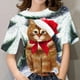 thumbnail image 1 of Camiseta navideña para mujer, camisetas de manga corta con cuello redondo 3d para niñas, moda de Corea, camisetas de Navidad para mujer, ropa de gran tamaño para mujer 2024, 1 of 5