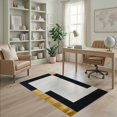 thumbnail image 2 of ODIKA 4'x6' Washable Area Rug Pet Friendly, Non-Shedding Black White and Gold Abstract Design Bold Modern Brushstroke with Dynamic Shapes for Bedroom, Reading Nook, 2 of 7