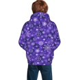 thumbnail image 3 of Bingfone New Year Snowflakes Pattern Youth Classic Hoodies Soft Hooded Pullover Sweatshirts for Girls and Boys, 3 of 6