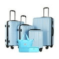 thumbnail image 1 of TRACK TRAVEL Ensemble de Bagages 4 Pcs ABS+PC Coque Rigide Extensible Serrure TSA Chariot en Aluminium Roues Pivotantes (Bleu Ciel, Ensemble de 6 Pcs), 1 of 7