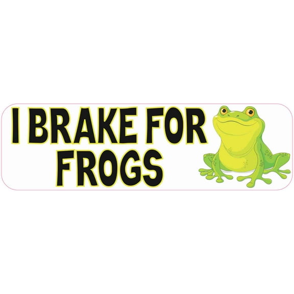 10in x 3in I Brake For Frogs Magnet Magnetic Funny Vehicle Bumper