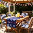 thumbnail image 5 of Cififendec Patriotic Rustic Table Runner, 72"×13", 4th of July Star & Stripes Rustic Table Scarf, Red White Blue Decor for Memorial Day, Kitchen & Farmhouse Dining Table Decor, 5 of 5