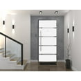 thumbnail image 4 of Front Exterior Prehung Glass Steel Door 36 x 80 inches Right-Hand / Deux 1105 Gray Graphite / Lite and Stainless Inserts Single Modern Painted White, 4 of 4