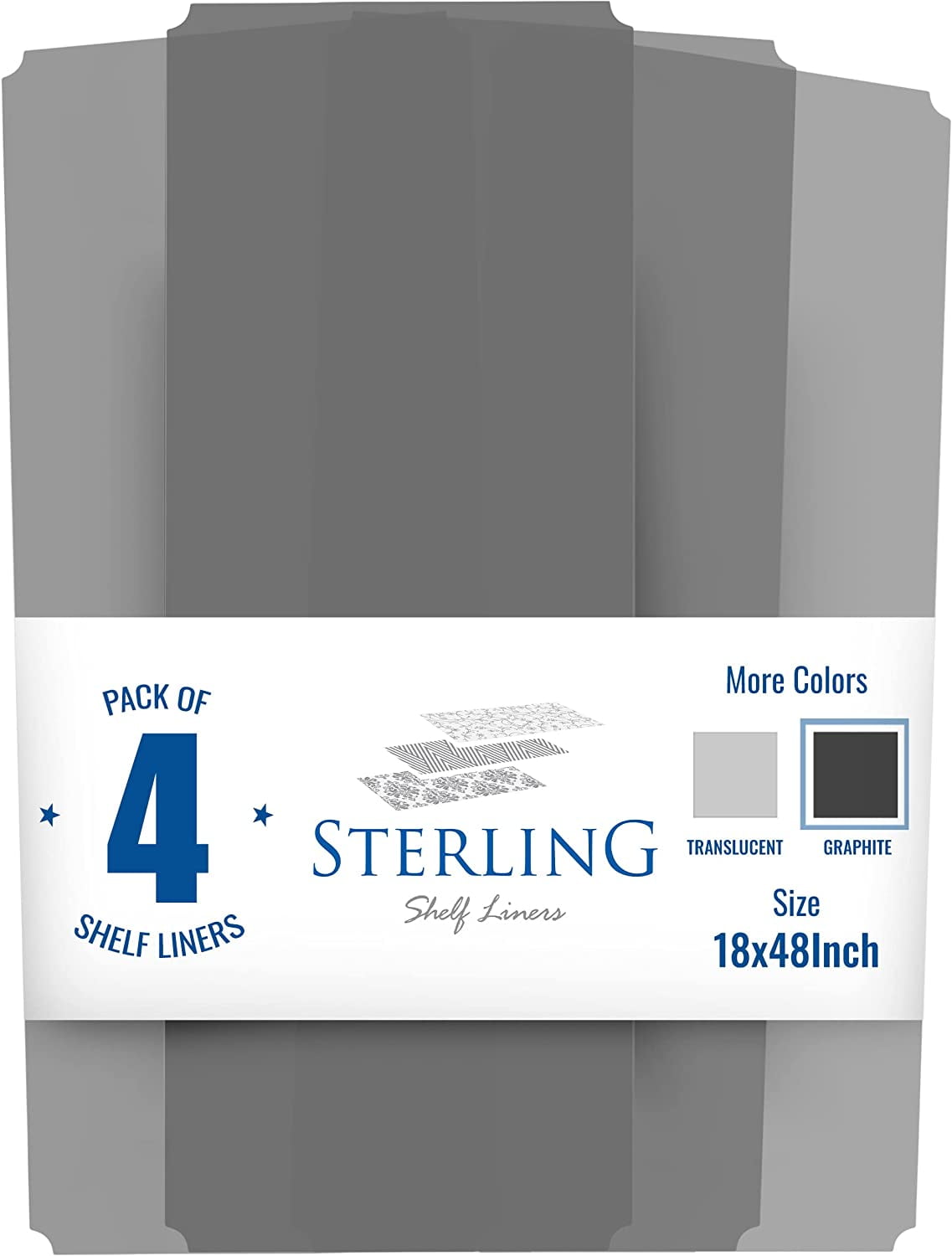 Sterling Wire Shelf Liner for Wire Shelving – 18x48 Clear set of 4