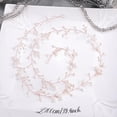 thumbnail image 3 of Bridal Hair Vine 39'' Pearl Headband Extro Long Flower Hair Piece for Bride Bridesmaid Prom Party Festival Hair Jewelry for Women (Rose gold), 3 of 12