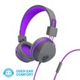 thumbnail image 1 of Refurbished JLab Audio JBuddies Studio Volume Safe, Folding, Over-Ear Kids Headphones with Mic, Graphite/Purple, 1 of 5