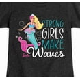 thumbnail image 3 of Barbie - Strong Girls Make Waves  - Girls Fitted Short Sleeve Graphic T-Shirt, 3 of 5